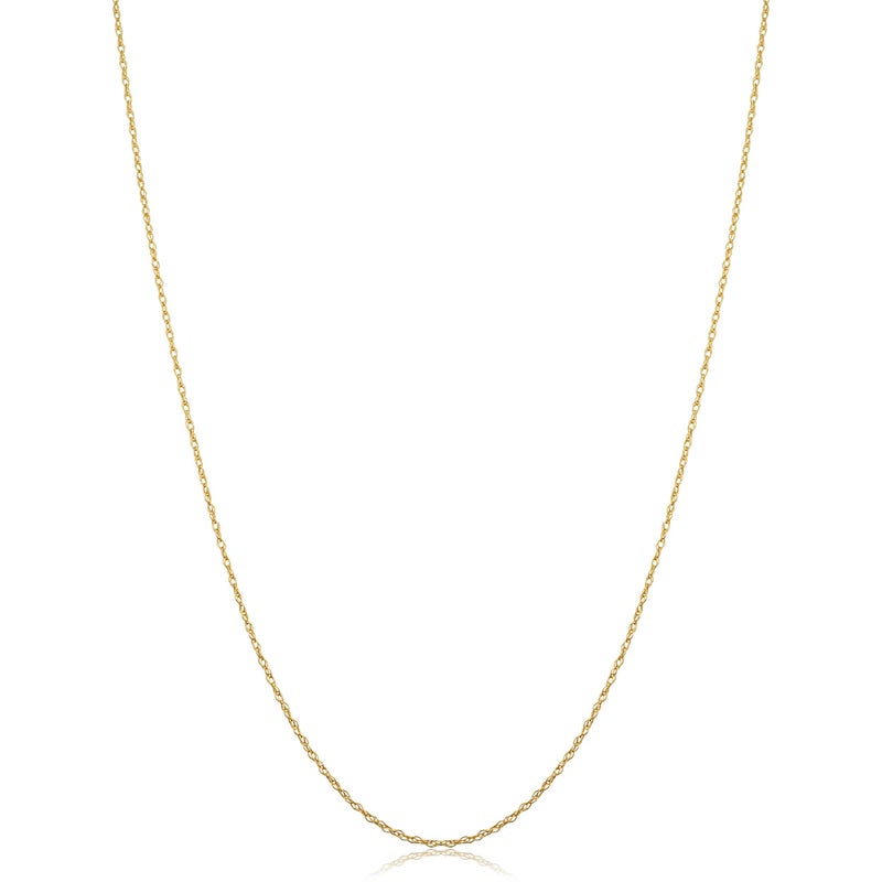 Kooljewelry Womens Classic Rope Chain - 10k Yellow Gold Barely-There Necklace, Thin Lightweight - Image 1